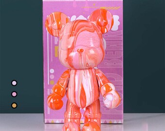 Bear Brick Figurine for Fluid Pour Painting creative DIY Painting Bear  Fluid Painting Creative White Mold Made Doll Figurine Toys Home Room 