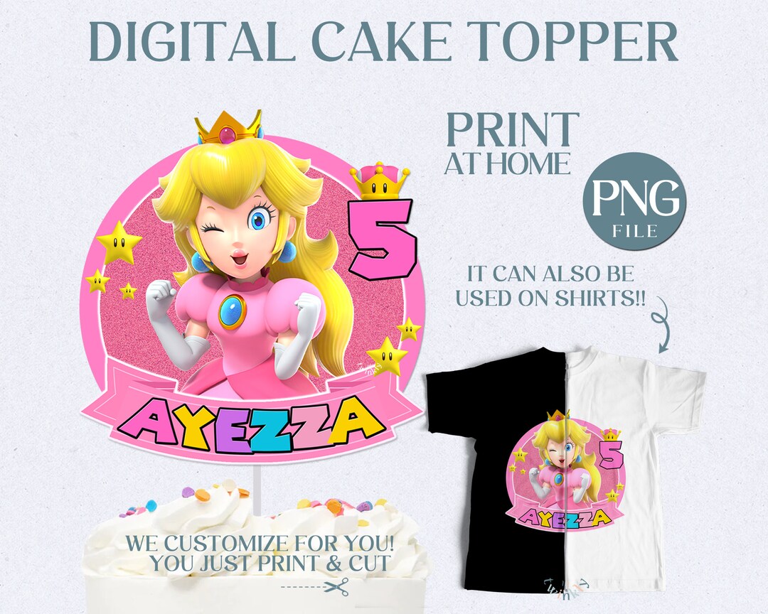 Princess Peach Cake Topper Peach Theme Cake Topper Princess Peach ...