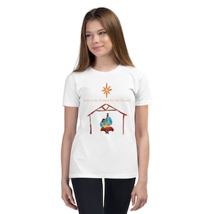 Jesus is the Reason for the Season Youth Shirt nativity christmas matching family pajamas christian mom dad kids catholic holiday tee
