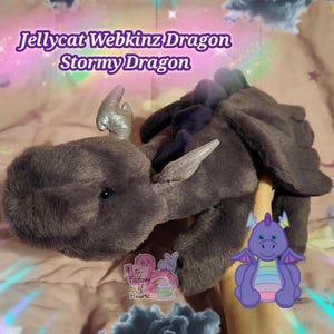 Handmade Custom Webkinz Jellycat Stormy Dragon (1.5 Pounds Weighted)