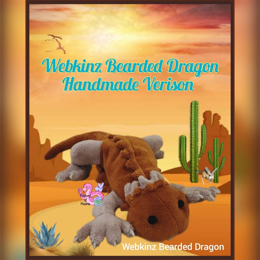 Handmade Webkinz Classic {NEW} Custom Bearded Dragon Plush Webkinz
