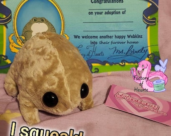 Rana de lluvia del desierto Webkinz Classic, hecha a mano y personalizada (versión con chirridos) ~Varios tamaños~