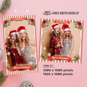 Christmas 360 Photo Booth Overlay, Retro Christmas 360 Overlay, 360 Photobooth Overlay, 360 Spin Video Overlay, 360 Video Booth Overlay