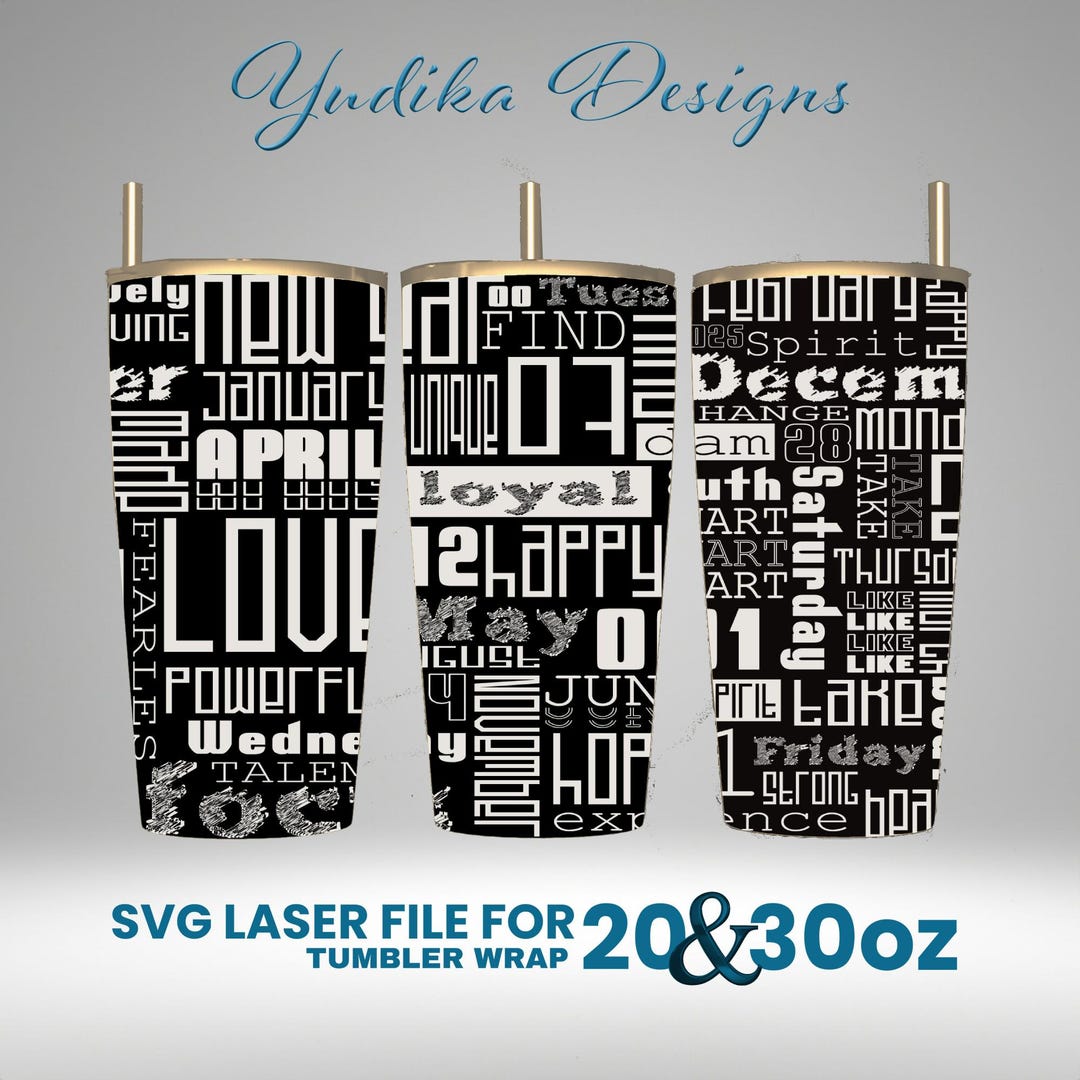 Year Change Tumbler Wrap Design: Laser Engraved SVG File (20 & 30 Oz ...