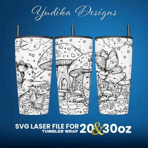 Cute Fairy Laser Engraved Full Wrap Design For 30 and 20 oz Tumbler, Cute Fairy  SVG Laser File.