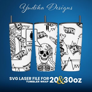 Headache Laser Engraved Full Wrap Design For 30 and 20 oz Tumbler, Headache SVG Laser File.