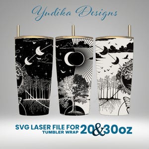 Tree Of Life Laser Engraved Full Wrap Design For 30 and 20 oz Tumbler, Tree Of Life  SVG Laser File.