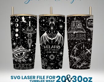 Velaris City Tumbler Wrap Design: Laser Engraved SVG File (20, 30 oz)