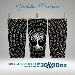 Tree Of Life Laser Engraved Full Wrap Design For 30 and 20 oz Tumbler, Tree Of Life SVG Laser File.