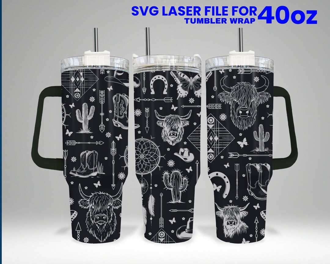 Western 40oz Tumbler Wrap Laser Engraved SVG File (digital Download) - Etsy