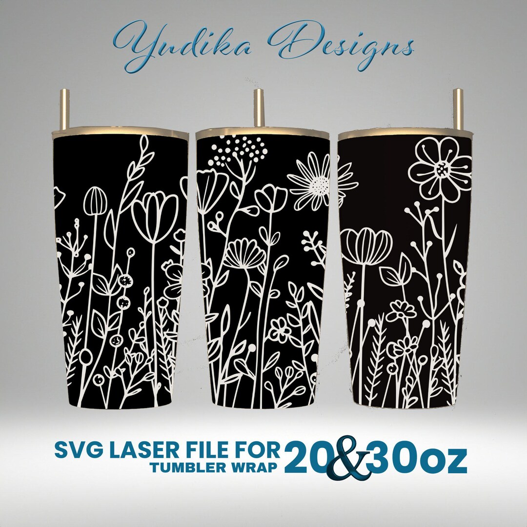 Wildflower Laser Engraved Full Wrap Design for 30 and 20 Oz Tumbler ...