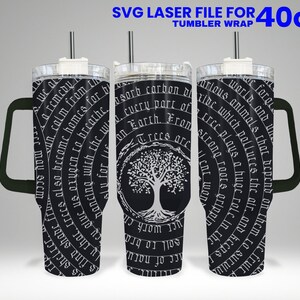 Tree Of Life Laser Engraved Full Wrap Design For 40 oz Tumbler, Tree Of Life SVG Laser File.