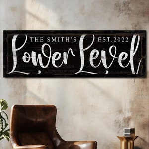 Personalized Lower Level Sign, Vintage Basement Split Wall Decor, Mancave & Game Room Decor, Modern Farmhouse Sign, Basement Garage Sign