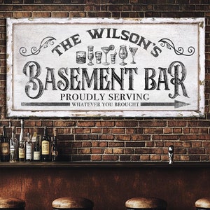 Placa de bar no porão, decoração de parede de bar personalizada, bar personalizado, bar subterrâneo, presente de dia dos pais, presente de bar personalizado, presente de caverna do homem