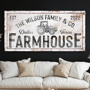 Personalized Farmhouse Sign, Family Name Sign, Vintage Farmstead Decor, Homestead Wall Hangings, Rustic Farmhouse Wall Art, Farm Wall Decor
