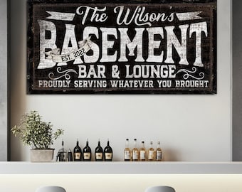 Benutzerdefinierte Keller Bar Schild, Bar & Lounge Schild, Retro Hausbar Dekor, Mann Vintage Höhle Schild, rustikale Bourbon Bar Dekor, Bauernhaus Leinwand Dekor