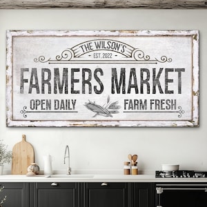 Farmers Market Sign, Decor for Farmers, Sign for Farming, Open Daily Farm Fresh Sign, Farmhouse Gift, Farm Sale Sign, Personalized Canvas