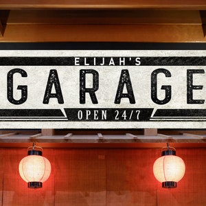 Custom Garage Sign, Garage Decor, Personalized Name Garage, Man Cave Decor, Father&#39;s Day Gift, Gift for Mechanic, Great Auto Shop Decor