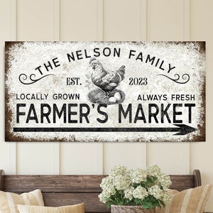 Personalized Farmers Market Sign, Decor for Farm, Vintage General Store Sign, Farm Entryway Wall Decor,  Established Date Sign, Farming Gift