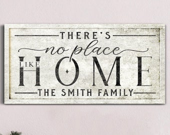 Personalised No Place Like Home Sign, There is No Place Like Home Sign, Family Last Name Sign, Housewarming Gift Ideas, New Home Gift