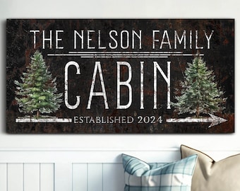 Custom Cabin Sign, Mountain House Decor, Family Cottage Sign, Modern Farmhouse Wall Decor, Personalized Cabin Decor, Family Cabin Signs,