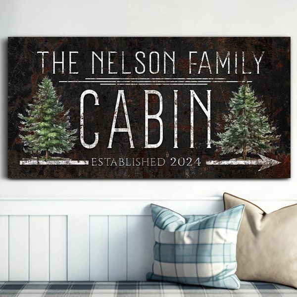 Custom Cabin Sign, Mountain House Decor, Family Cottage Sign, Modern Farmhouse Wall Decor, Personalized Cabin Decor, Family Cabin Signs,