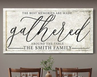 Personalizó el letrero del lugar de reunión, arte personalizado de la pared de la reunión, letrero establecido con el apellido personalizado, decoración de la cocina del arte de la pared de la decoración de la reunión