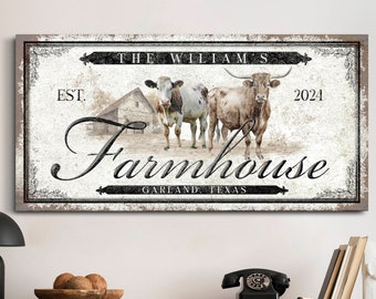 Personalized Farmhouse Sign With Family Name, Rustic Homestead Wall Art, Farmstead Decor, Country Canvas Art, Barn Canvas Print, Farm Gifts