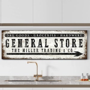 Personalized General Store Sign, Groceries Sign, Rustic Store Sign, Modern Farmhouse Wall Art, Personalized Family Mercantile Company
