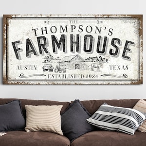 Personalized Farmhouse Sign, Custom Family Name Wall Art With ...