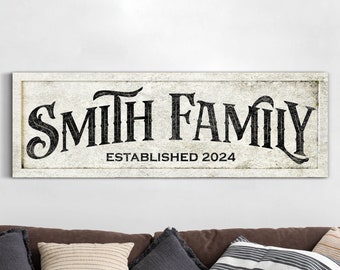 Personalized Family Last Name Sign, Custom Established Wall Art, Modern Farmhouse Wall Decor, Family Name Canvas Print, Wedding Canvas Art