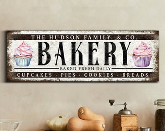 Personalized Bakery Sign, Custom Bakery Sign, Bake Shop Sign, Custom Kitchen Signs, Gifts for Mom, Farmhouse Wall Art, Cakes Pies Wall Art