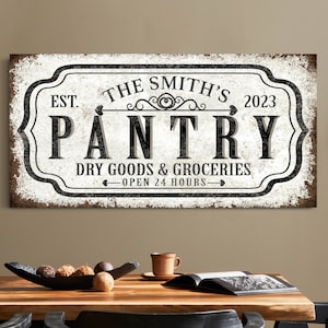 Custom Family Pantry Sign, Personalized Pantry Sign, Kitchen Wall Decor, Food Market Sign, Housewarming Gift, Custom Kitchen Decor