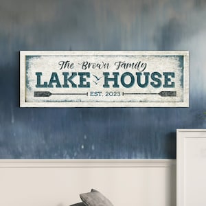 Custom Lake House Sign, Custom Lake House Decor, Family Lake Life Est Sign, Cottagecore Cabin Decor, Personalized Lake Life Sign