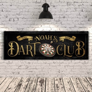 Custom Dart Club Sign, Personalized Game Room Man Cave Decor, Custom Bar Sign, Father's Day Gift, Farmhouse Dart Lover Gift, Sign for Clubs