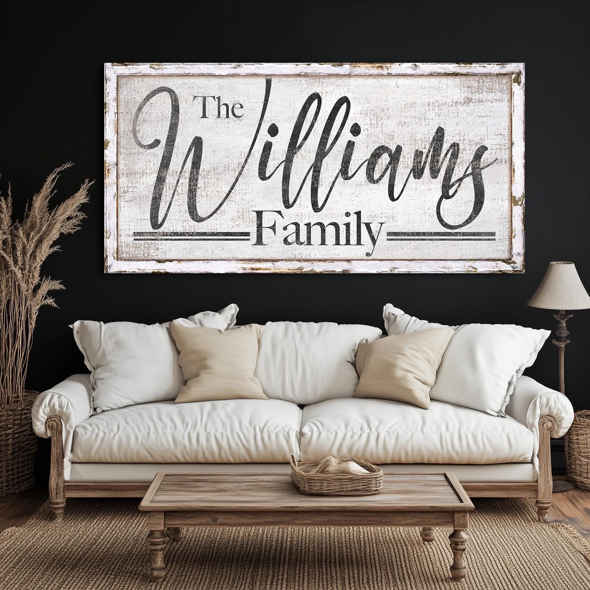 Personalized Family Name Sign, Custom Last Name Sign, Vintage Family ...