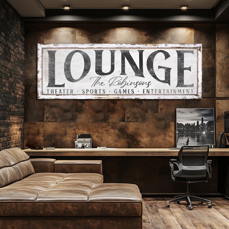 Personalized Lounge Sign, Family Name Sign, Custom Sign, Home Bar Signs ...