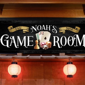 Custom Game Room Sign, Personalized Family Name Sign, Poker Chess Room, Customized Man Cave Sign, Farmhouse Decor, Man Cave Sign