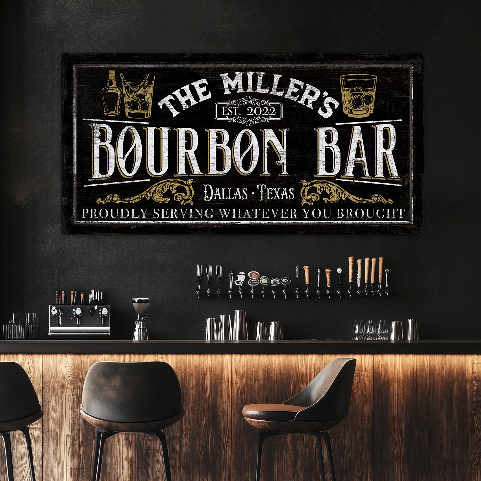 Customized Bourbon Bar Sign, Bar & Lounge Sign, Family Name Sign, Man ...