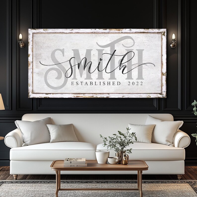 Family Name Sign, Last Name Sign, Custom Name Sign, Anniversary Gift ...