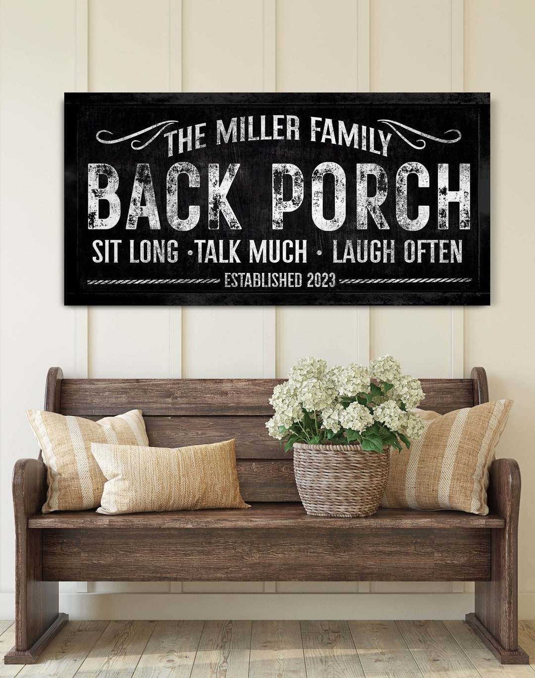 Personalized Back Porch Sign Custom Family Name Wall Art Etsy UK