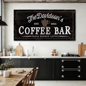 Personalized Coffee Station Sign - Rustic Aluminum, Wall Decor For Kitchen Or Cafe