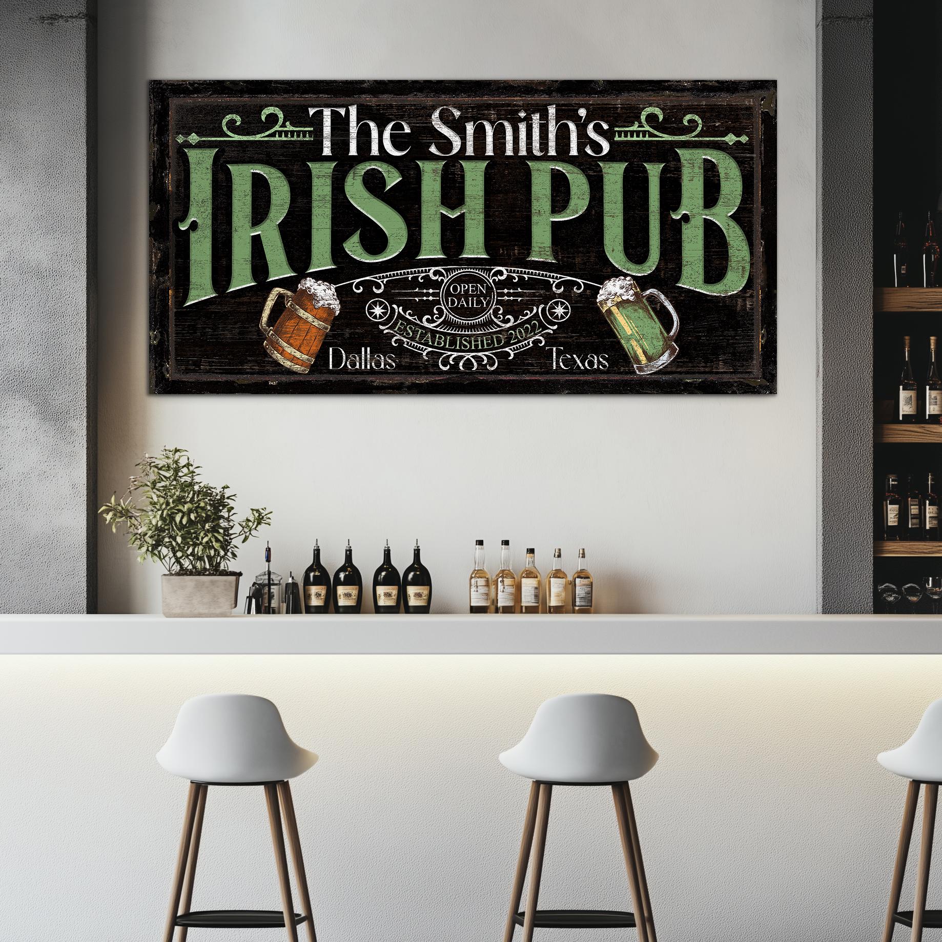 Personalized Irish Pub Sign, Vintage Home Pub Wall Decor, Custom Resto ...