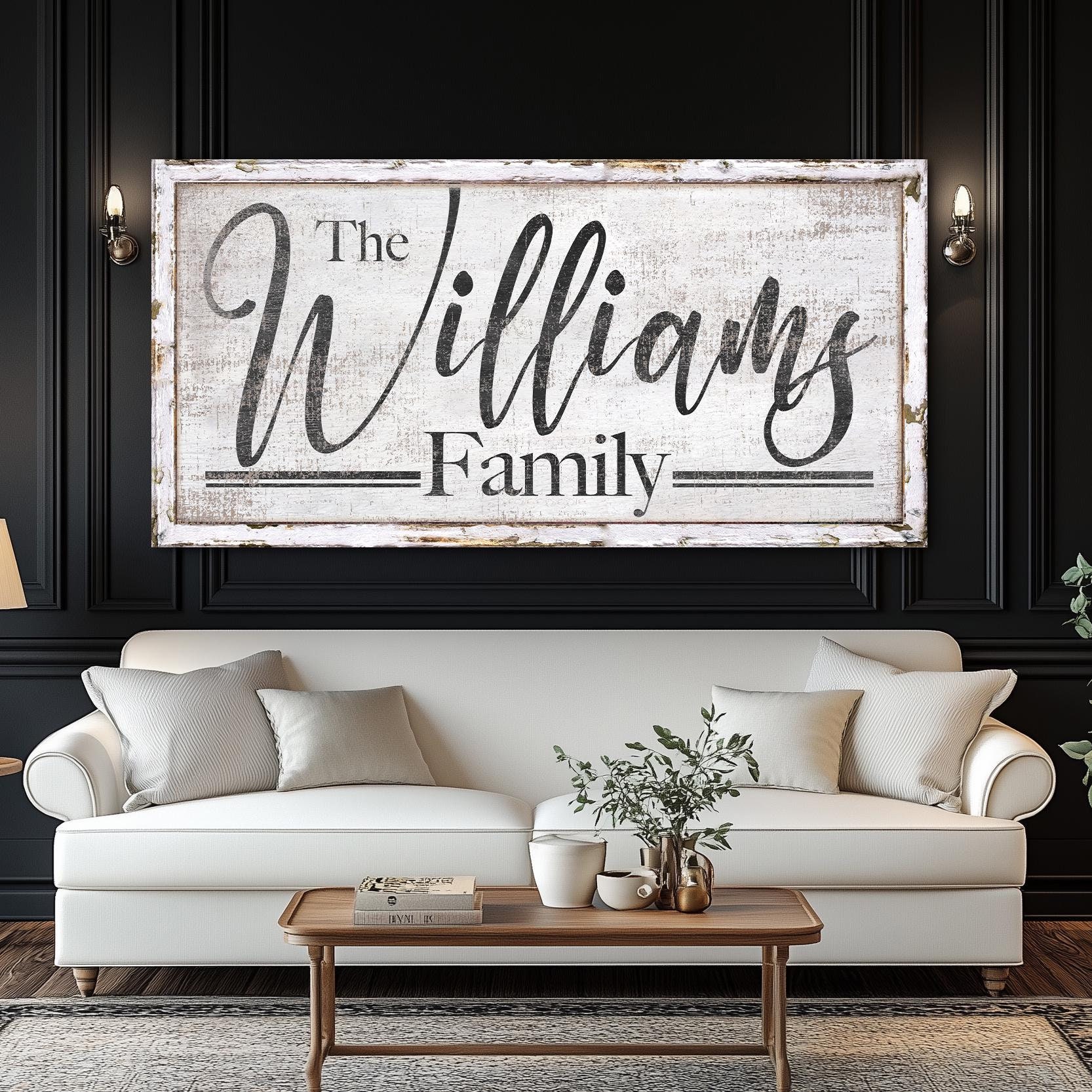 Personalized Family Name Sign, Custom Last Name Sign, Vintage Family ...