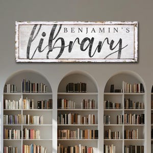 Custom Library Sign, Custom Name Sign, Library Decoration Reading ...