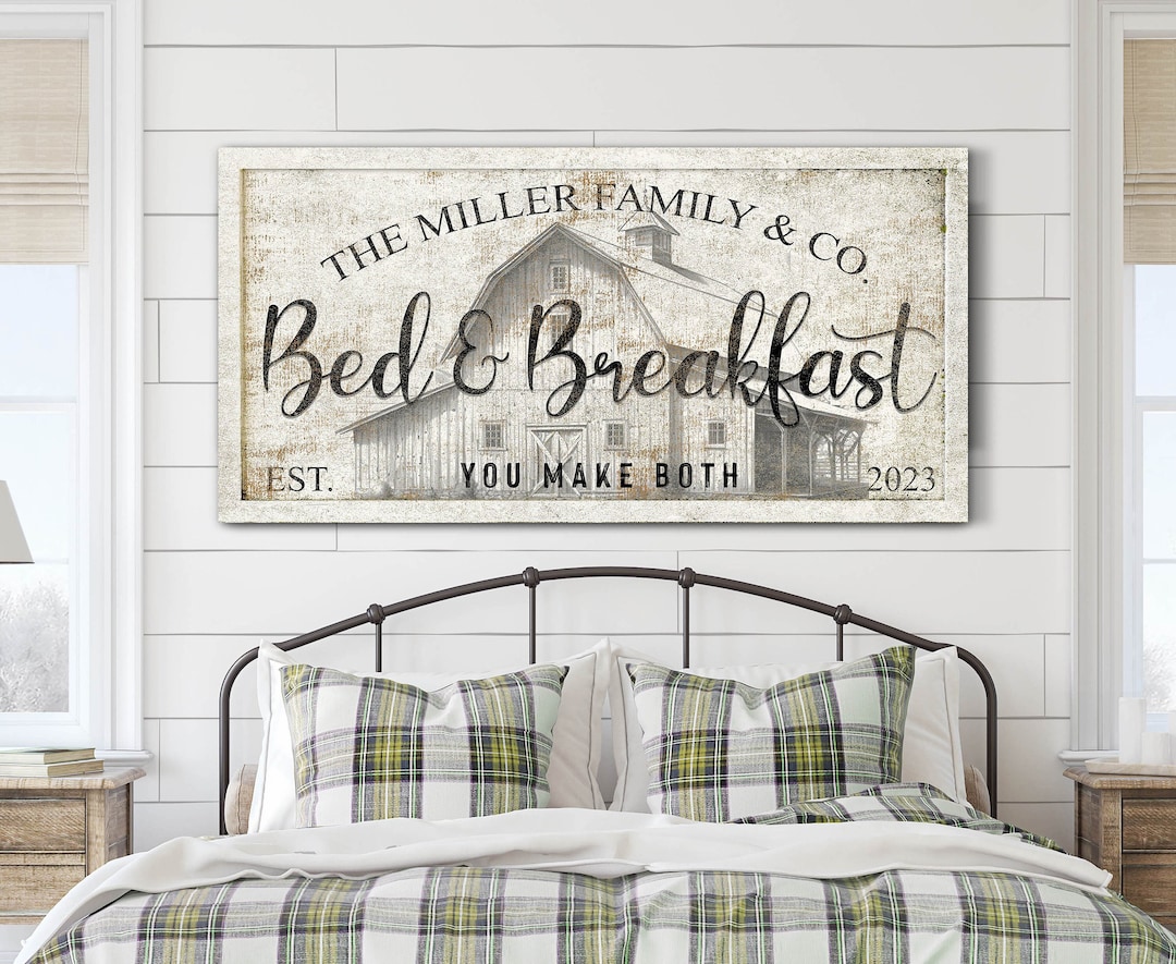 Personalized Bed and Breakfast Sign With Family Name Established, Personalized Guest Bedroom ...
