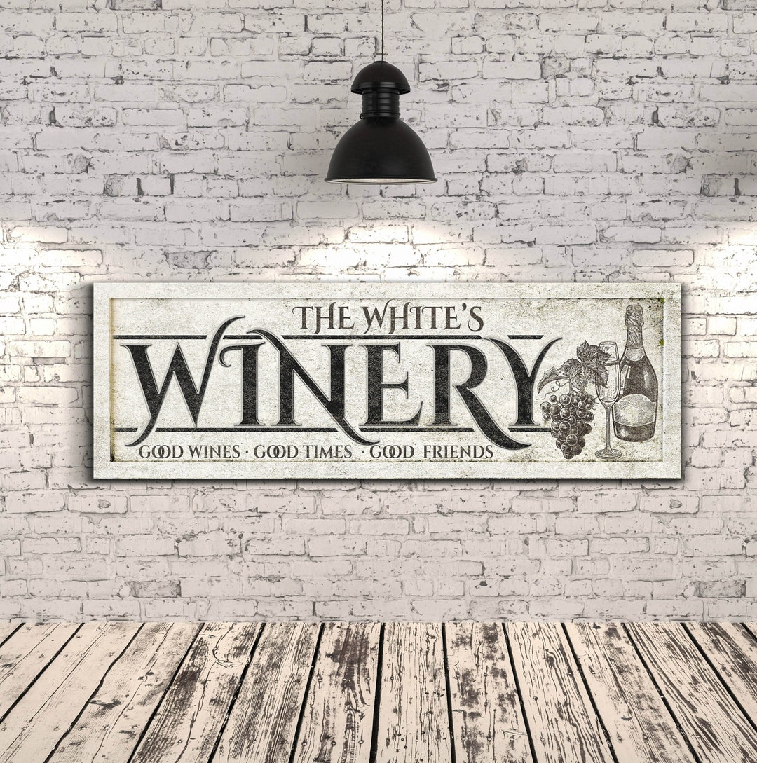 Personalized Winery Sign With Name, Wine Bar Wall Decor, Wine House