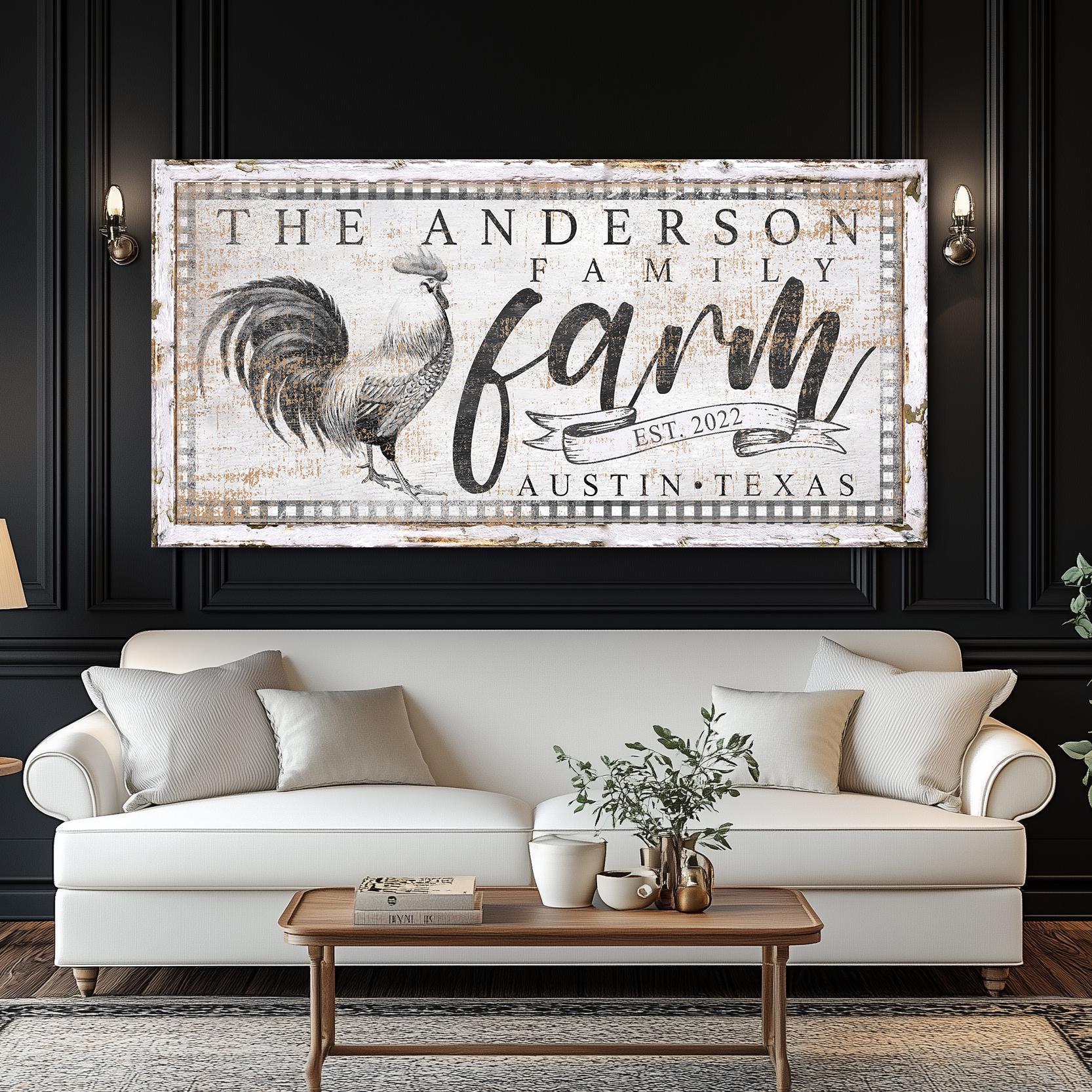 Personalized Family Farm Sign, Vintage Homestead Living Room Sign, Gift ...