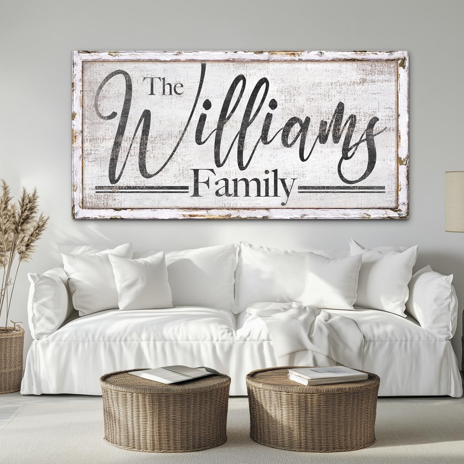 Personalized Family Name Sign, Custom Last Name Sign, Vintage Family ...