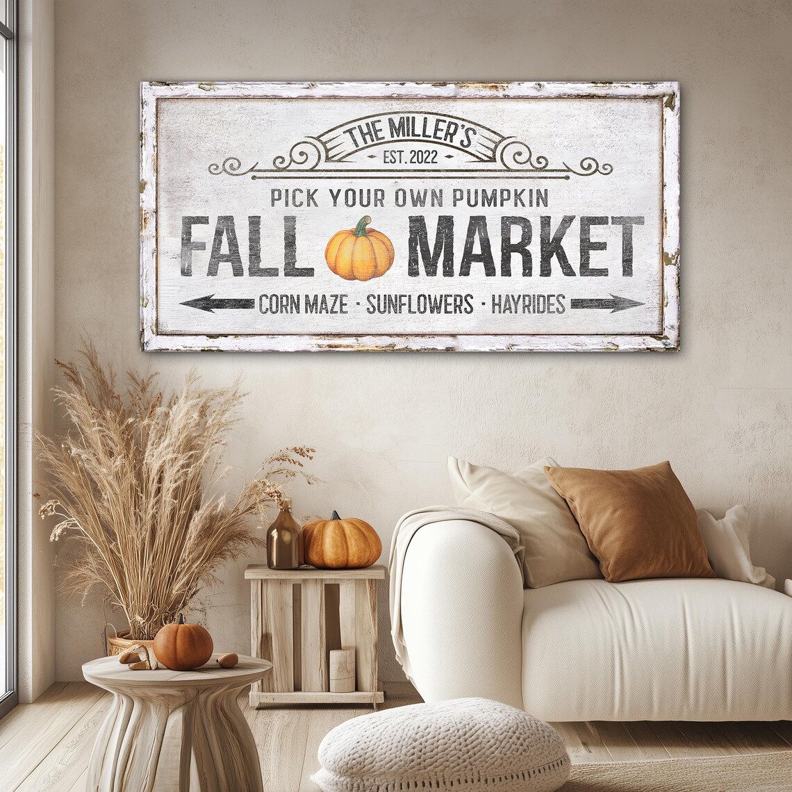 Handmade Fall Signs Custom Fall Market Pumpkin Sign, Autumn Harvest Sign, Autumn Market ...